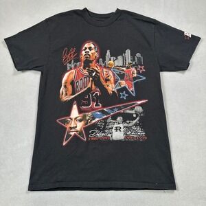 Dennis Rodman T Shirt Black M NBA Chicago Bulls Detroit Pistons Basketball NBA